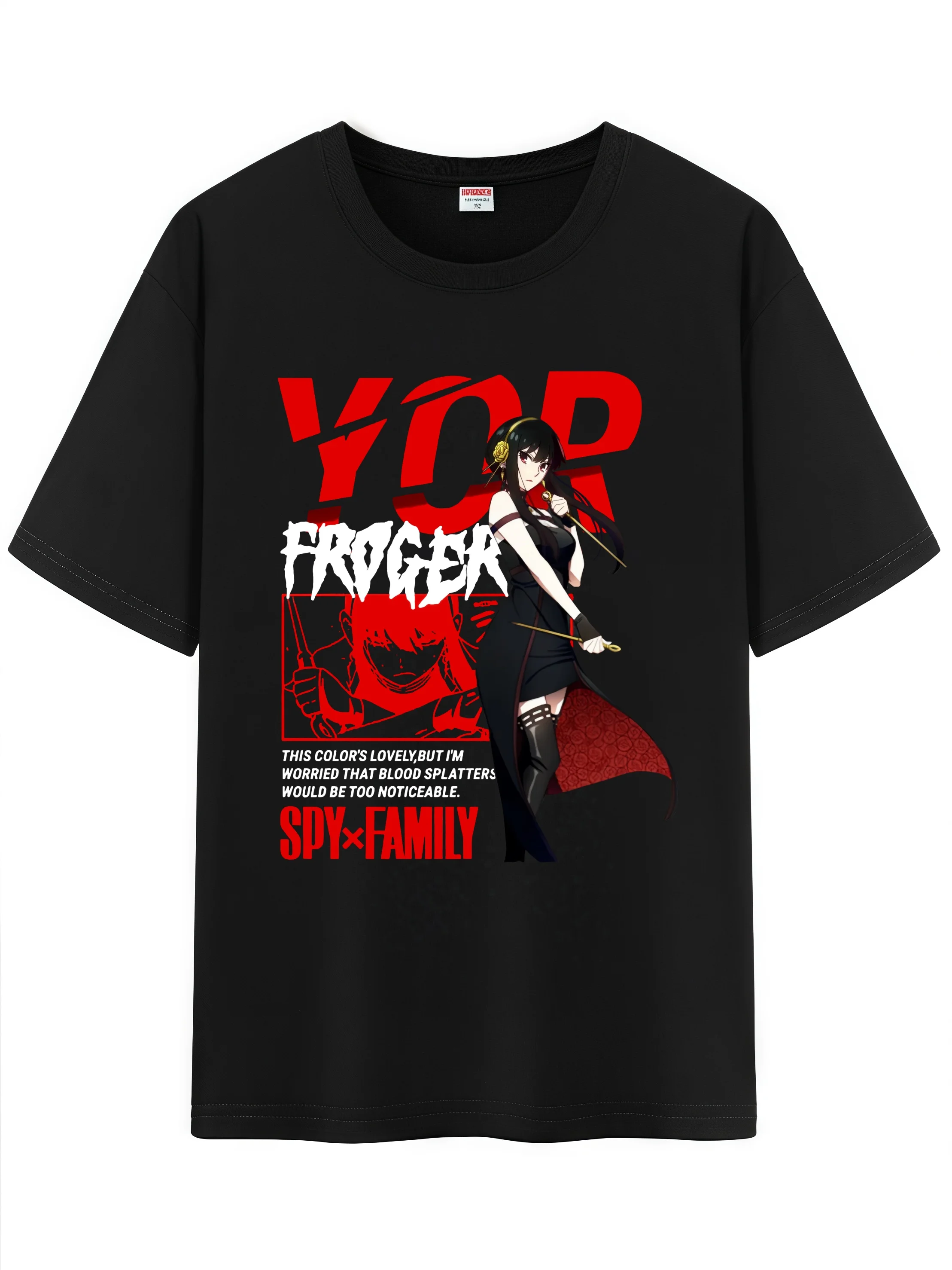 

Футболка унисекс с рисунком японского аниме, семейный персонаж Spy X Anya Yor Forger, футболка с короткими рукавами и обычной фиксацией