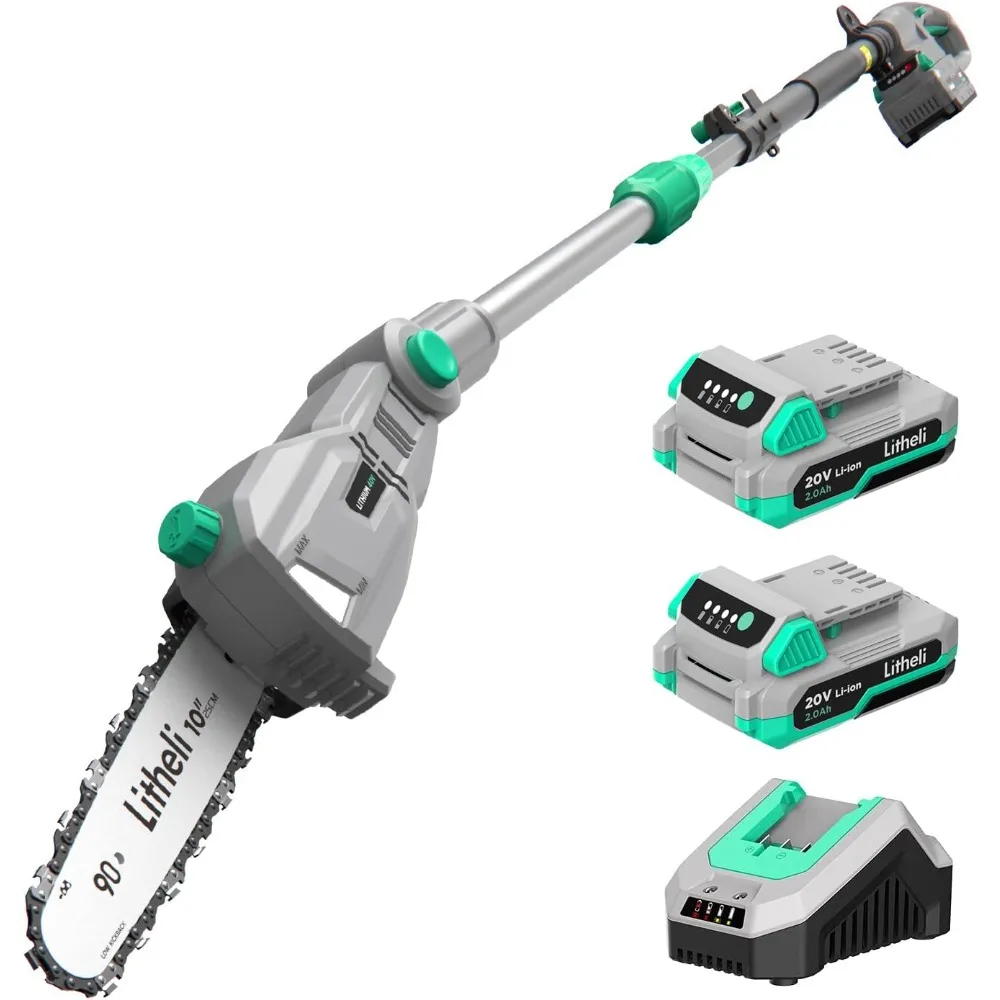 

Аккумуляторная пила Litheli, пила с батарейным питанием для обрезки деревьев с 8-дюймовой режущей планкой и цепью, легкий электрический столб