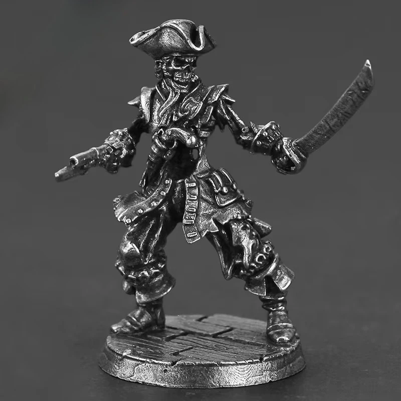 Metal pirata soldado figuras de ação modelo jogo de tabuleiro peça desktop ornamento em miniatura acessórios estatueta brinquedo acabado para meninos