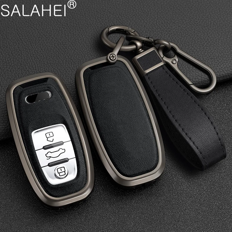 Car Key Case Fob Cover Shell for Audi A1 A3 8V A4 B8 B9 A5 A6 C7 A7 A8 Q3 Q5 Q7 S4 S6 S7 S8 R8 TT Protector Keychain Accessories