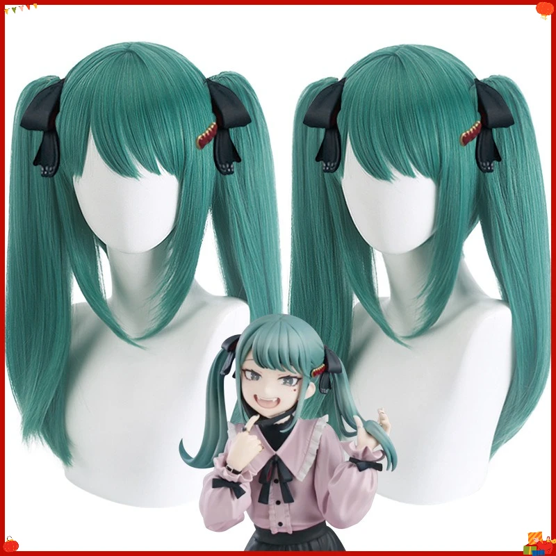 Synthetic Cosplay Wig Mi-ku Inspired Vampire Twin Tails Dome Top Claw Clip Anime Costume Party Hairstyle