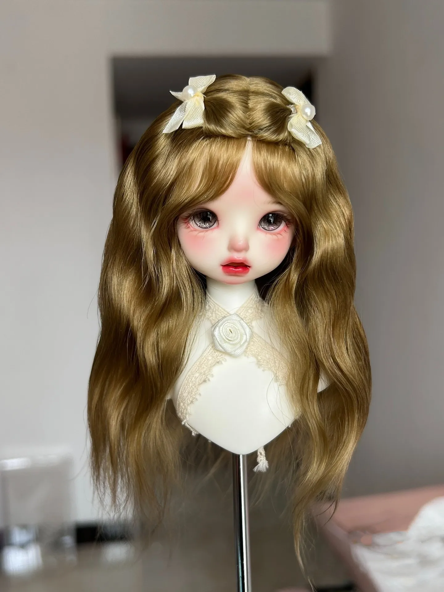Hair for doll 1/3 1/4 1/6 BJD mohair wig beauty hardhead shell doll hair free shipping
