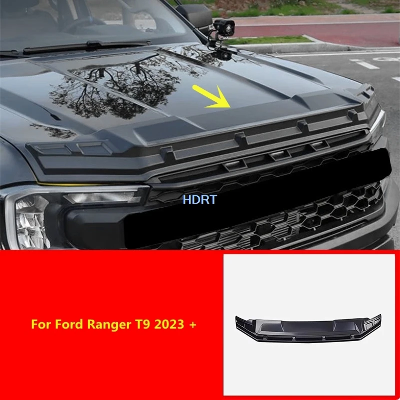 Car Style Front Racing Grille Strip Engine Hood Trim Roof Spotlight Cover Accessories Exterior Sticker For Ford Ranger T9 2023 +