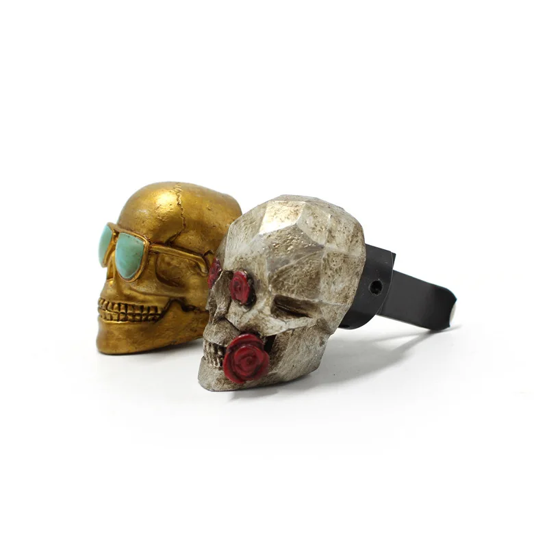 2 ‌ قطعة/المجموعة معطر هواء للسيارة على شكل جمجمة وردية من الراتنج - مشبك تنفيس قوطي مع وسادات رائحة