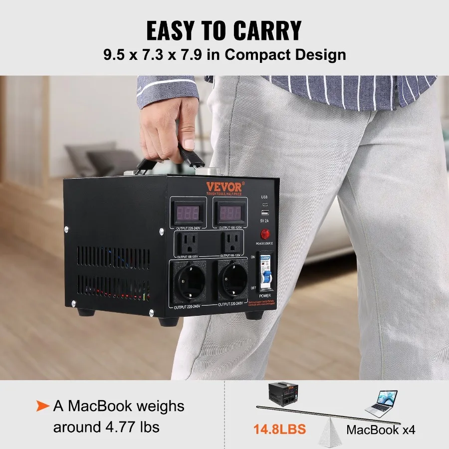 Voltage Converter Transformer 2000W Heavy Duty Step Up Down Transformer Convert from 110 Volt to 220 Volt and from 220 Volt to