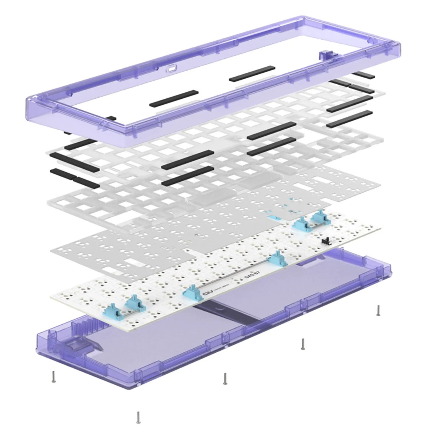 Imagem -03 - tipo em Stockciciy Gas67 Quente Swap Rgb Personalizado Teclado Mecânico Kit Gaxeta Estrutura Tipo-c Compatiable com Pinos