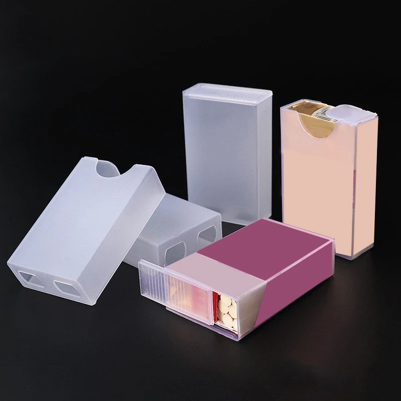 Transparent Plastic Storage Box Cigar Container Portable Cigarette Case Flip Cover Cigarette Organizer Box Hard Cover Holder