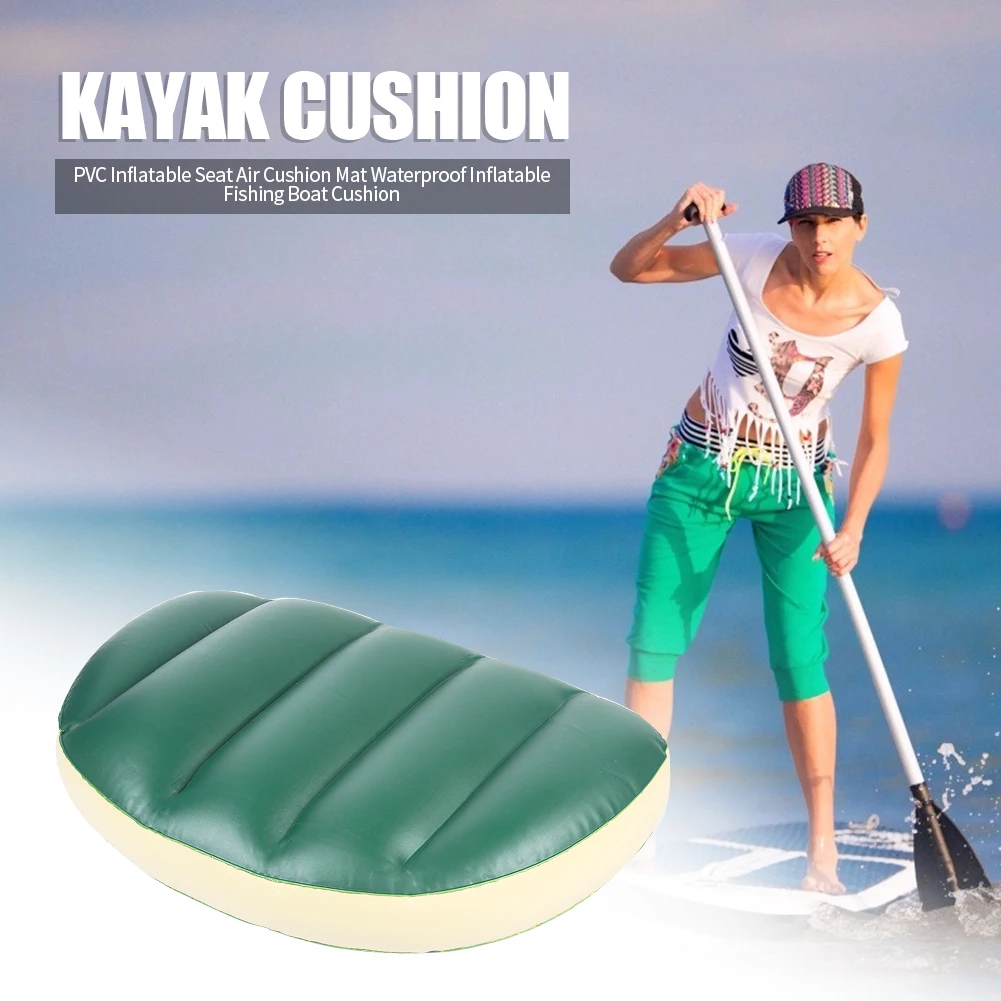 1pc Kayak Rowing Cushion Solid and Compressive Resistance  Skiing Drifting PVC Inflatable Air Seat Cushion 550x350x100mm