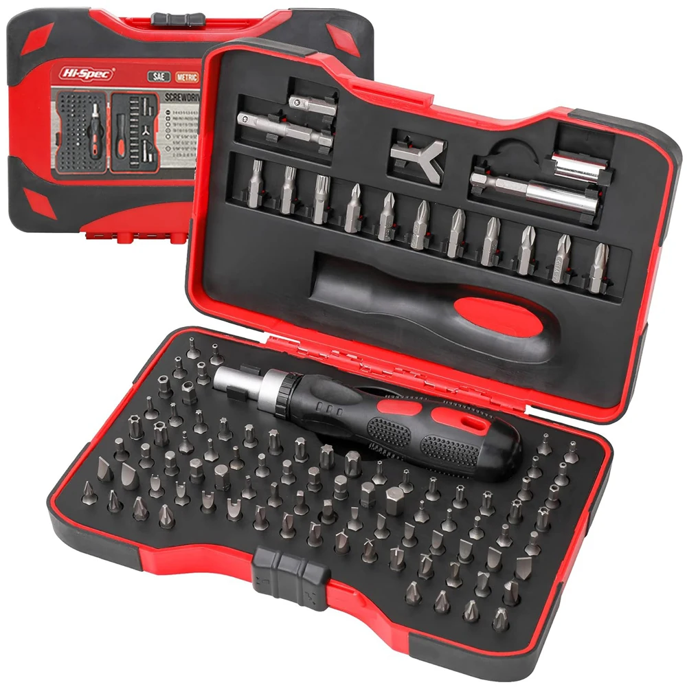 101Pcs Multi Bits Screwdriver Set Ratcheting Handle Tool Kit 1/4