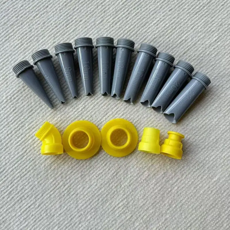 15 pezzi kit punte per ugelli per calafataggio per finitura mastice di ricambio con basi di collegamento per porte in vetro da bagno ugello per incollaggio a forma di V