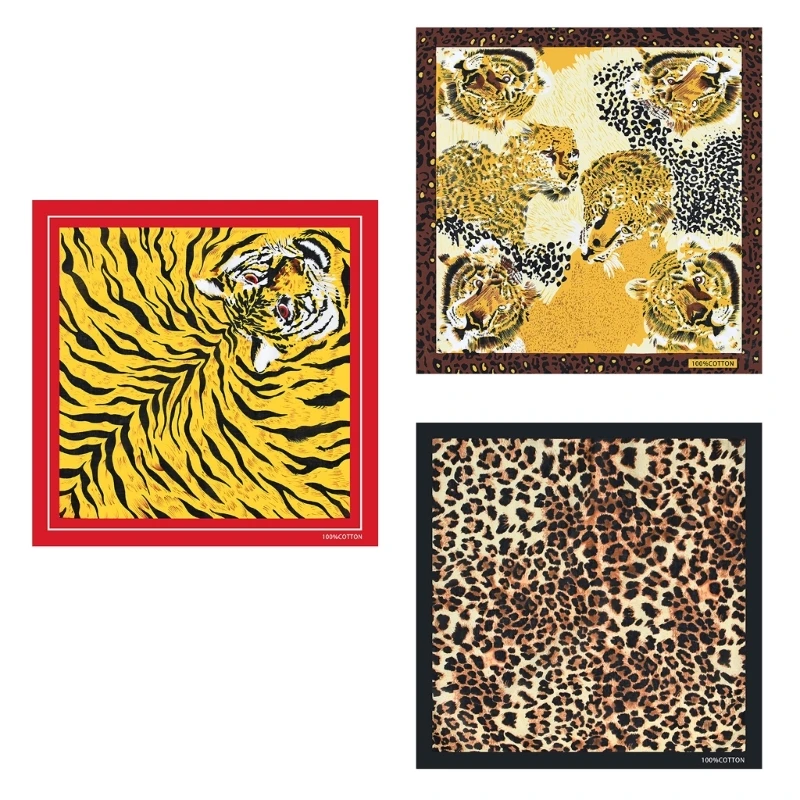 Y1UB 21'' Penutup Kepala Rapper Syal Kepala Bandana Rambut Turban Halus Binatang