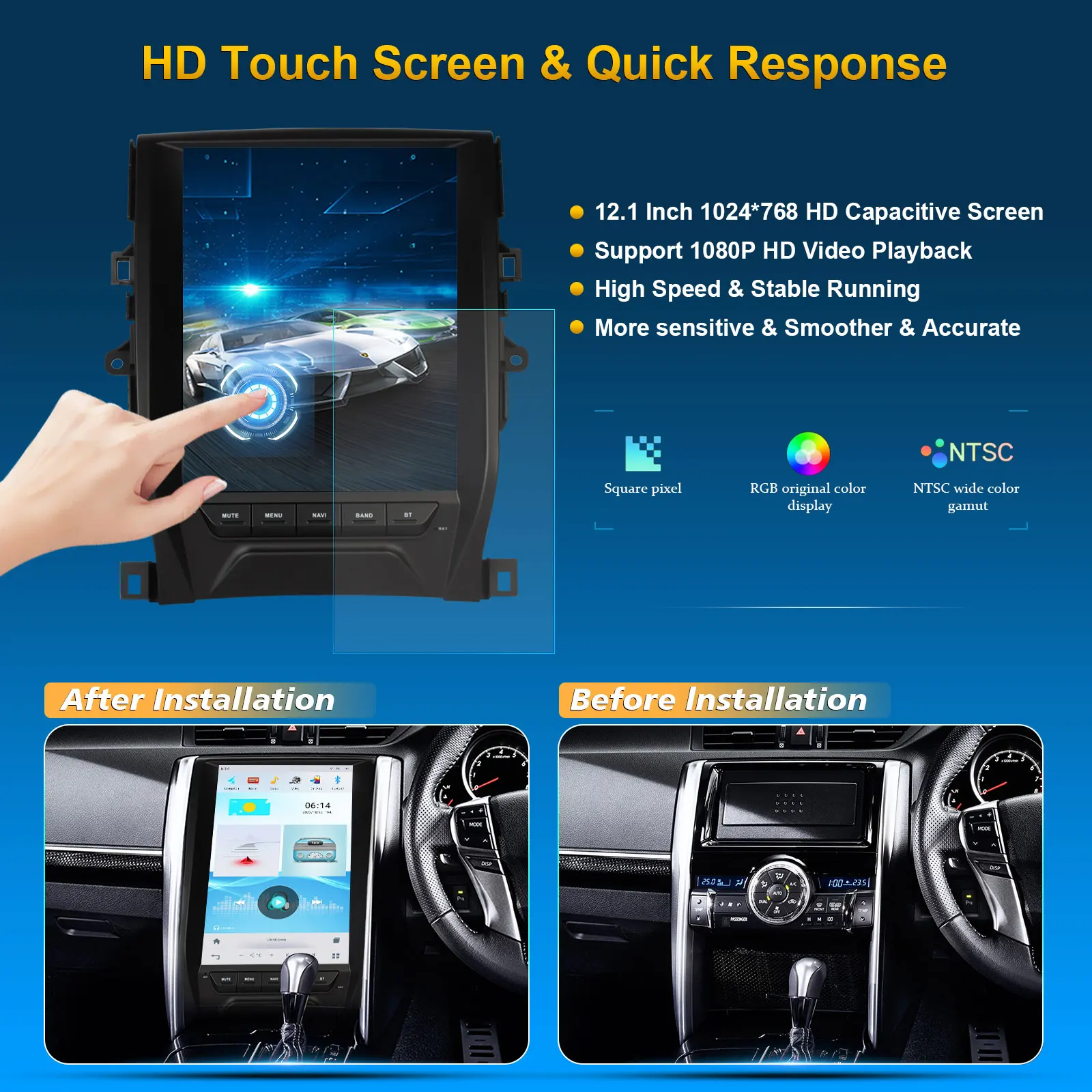 8G 128G Vertical screen Auto Radio For TOYOTA REZI / MARK 2011- Car Stereo Multimedia Navigation GPS Video Player Car Player