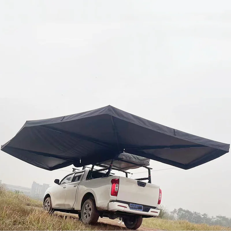 360 Degree Car Awning 2.5M,Waterproof  270 Degree Car Rooftop Side Awning Camping Car Awning Tent,LED Light