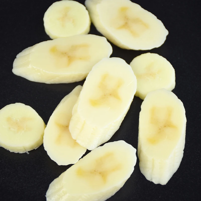 6/20 Stück Realistische Simulierte Bananenscheiben Künstliche Früchte Fake Food für DIY Slime Zubehör Bastelbedarf Harz-Charms Requisiten Heim-Sets – Detail 4
