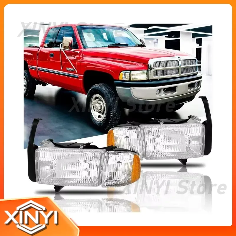 1 Pair 2X Headlight Head Light for Dodge Ram 1994-2002 Without Lamp