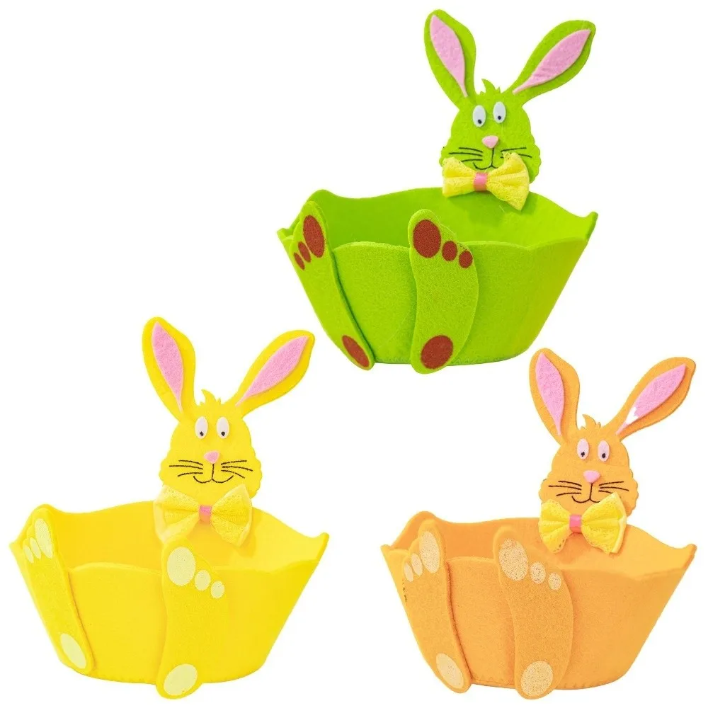 

Cartoon Design Rabbit Storage Basket Cute Bunny Snack Storage Woven Storage Basket Desktop Easter Bunny Easter Organizer Basket