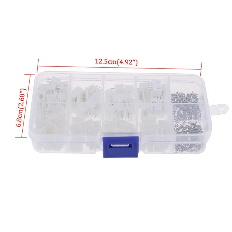 320Pcs Xh2.54mm Rubber Housing Straight Pin Terminal Block Male and Female 2P3P4P5P Kits