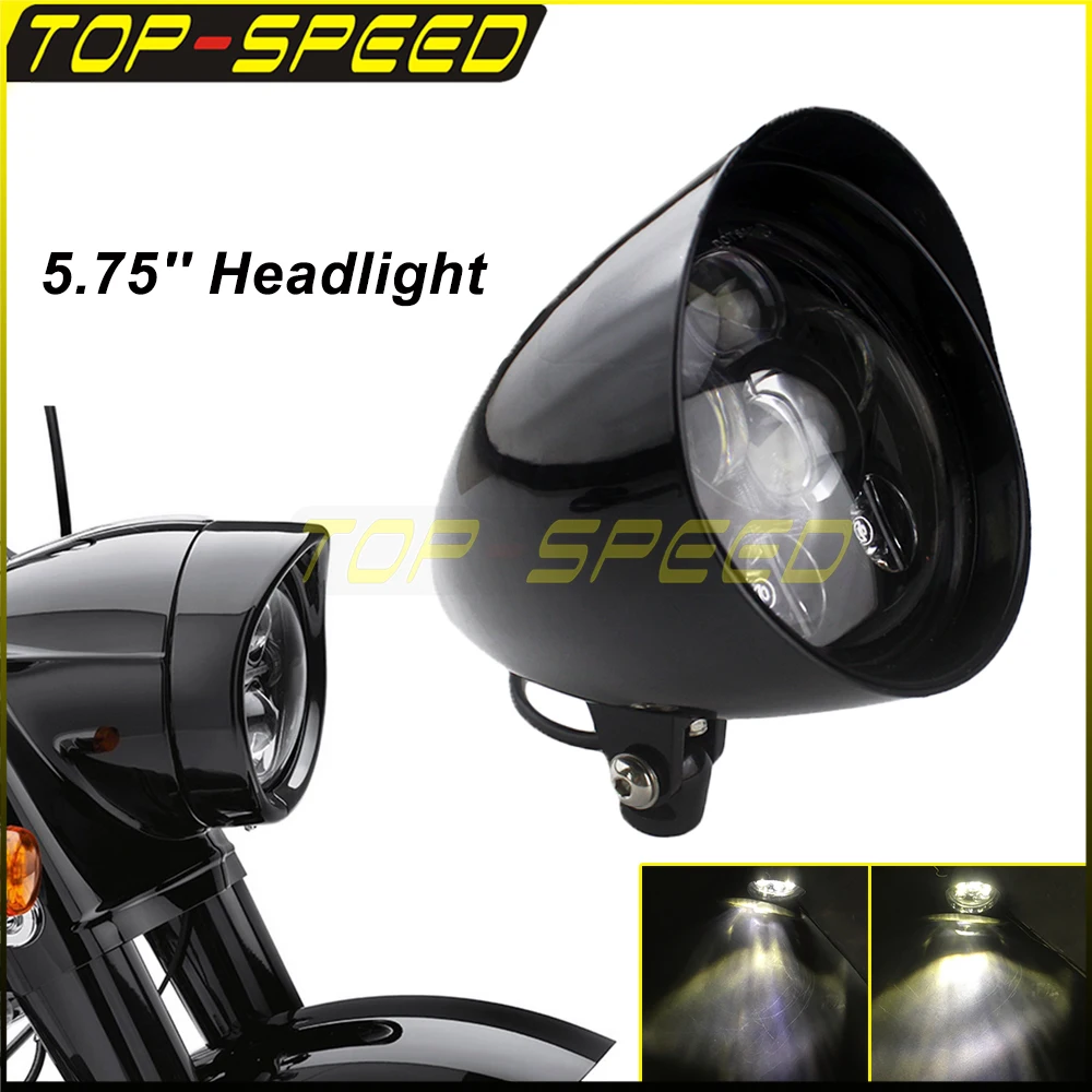 Universal 5.75'' 6 Led Headlight Motorcycle Retro Bullet Tri Bar Vintage LED Headlamp For Harley Sporster Chopper Bobber Custom