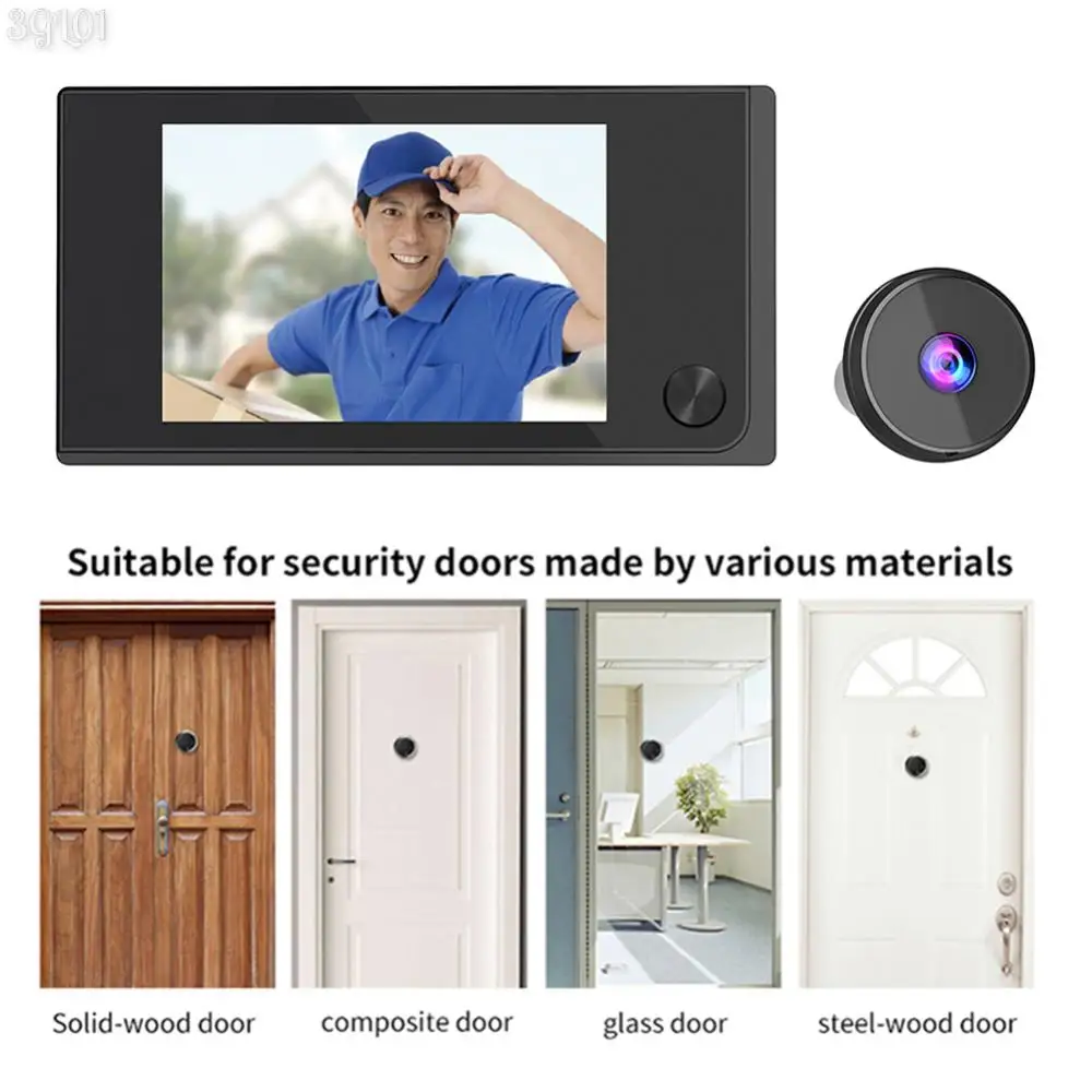 

3.5 Inch Peephole Door Video Camera 120° Wide View Angle 1MP Digital Doorbell Viewer Cat Eye Door Bell for Home Security System