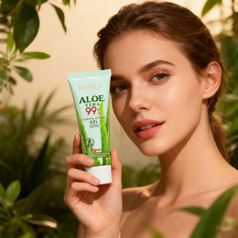 Gel de Aloe Vera 100% Natural para rostro y cuerpo, piel hidratante calmante para aliviar las quemaduras solares, acné, cuidado después del sol 50g