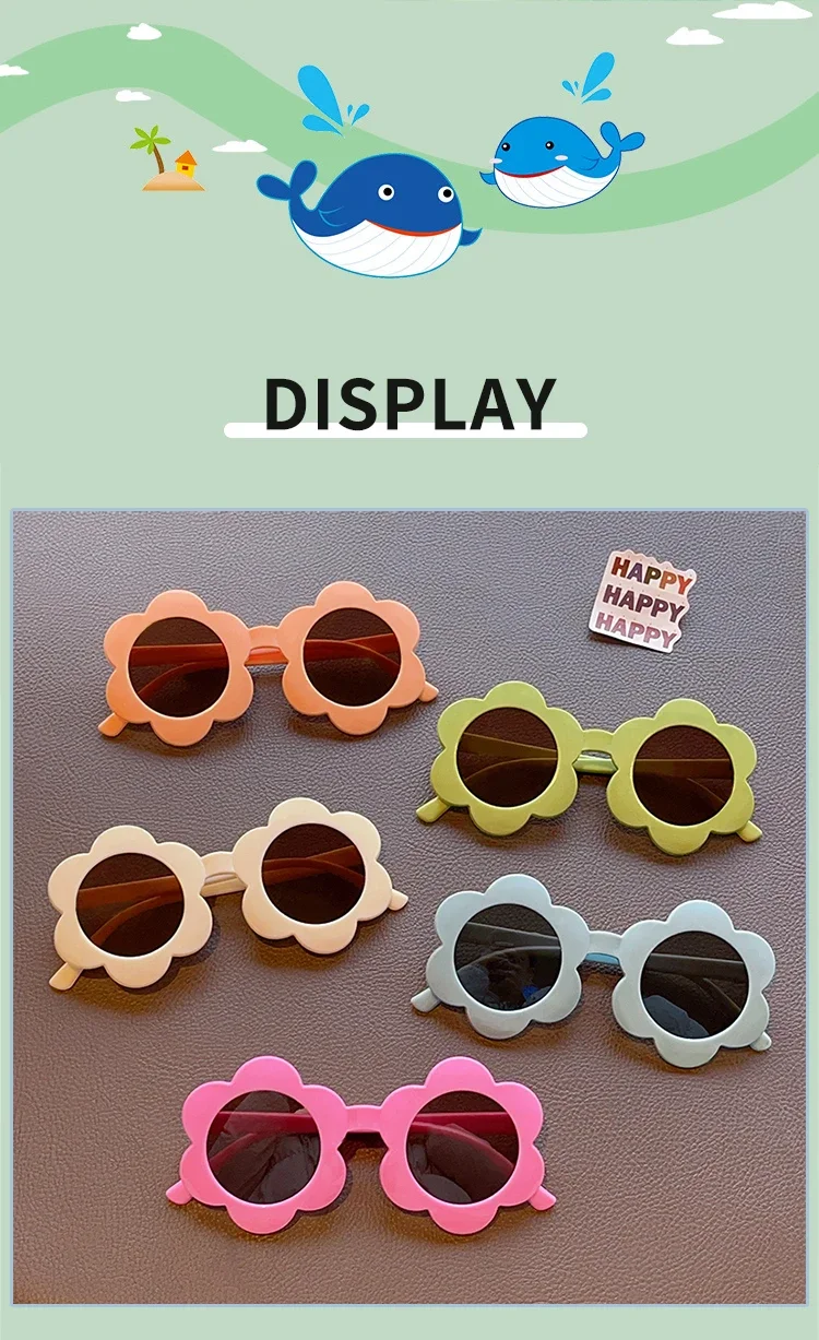 2024 New Children Cute Colors Acrylic Sun Flower Sunglasses UV400 Baby Girls Outdoor Protection Sunglasses Kids Sun Glasses