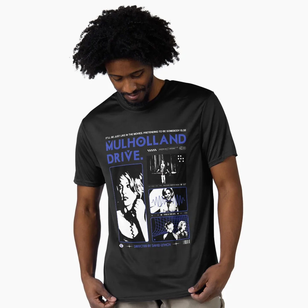 

0327 Silencio Horror movie Mulholland Drive Gift t shirt Retro David Lynch film graphic clothing 100% cotton Large size Tops