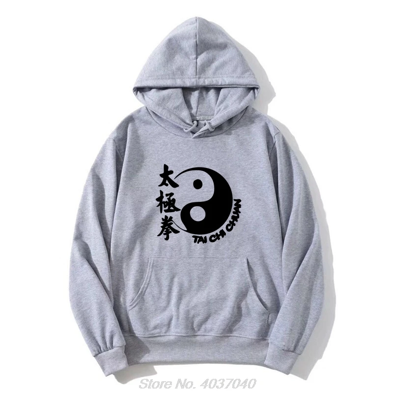 Tai Chi Chuan Hoodie Men's Pure Cotton Hipster Hoody Cotton Jacket Zip Up Hoodie Sweatshirt Funny Print Casual Streetwear