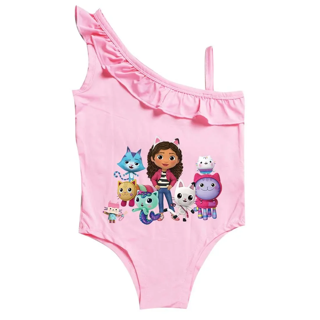 Kids Gabby Cat Swimwear Gabby\'s Dollhouse Girl Swimsuit One Piece Swimsuit for Baby Girls Toddler Beachewear