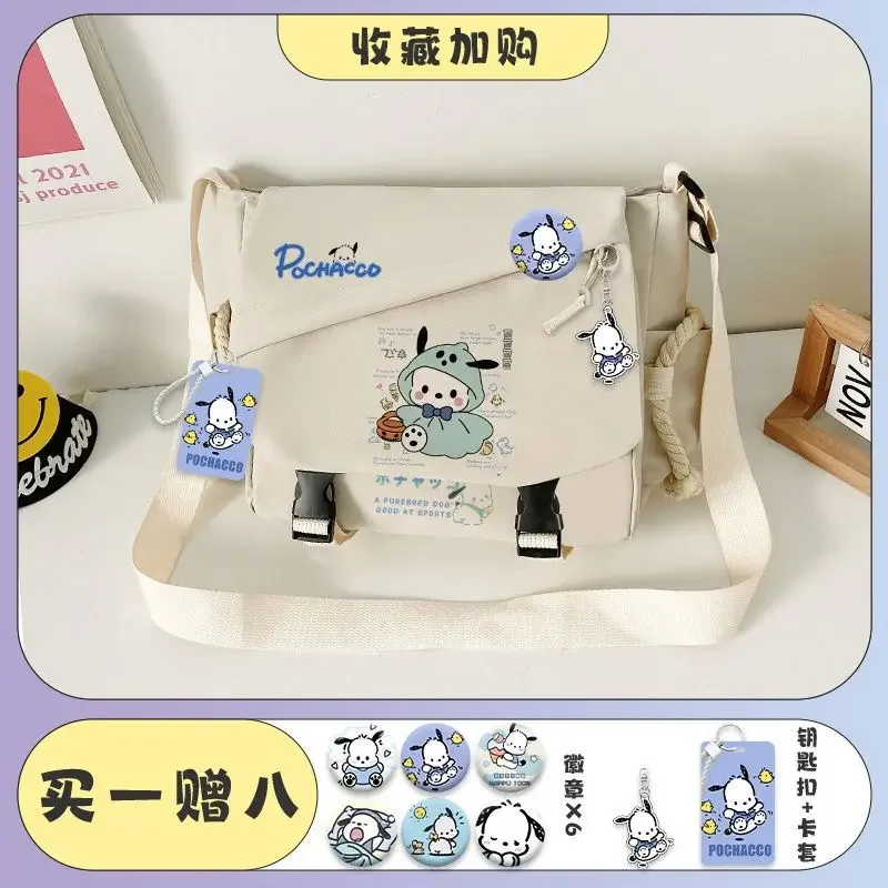 

Sanrio New Pacha Dog Crossbody Bag Portable Canvas Bag College Class Men and Women's One-Shoulder Backpack