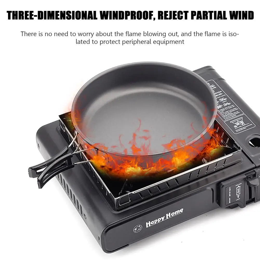 Gas Stove Wind Screen Outdoor Stainless Steel Foldable Stove Windshield Burner Screen Cooking BBQ Hiking Camping Equipment