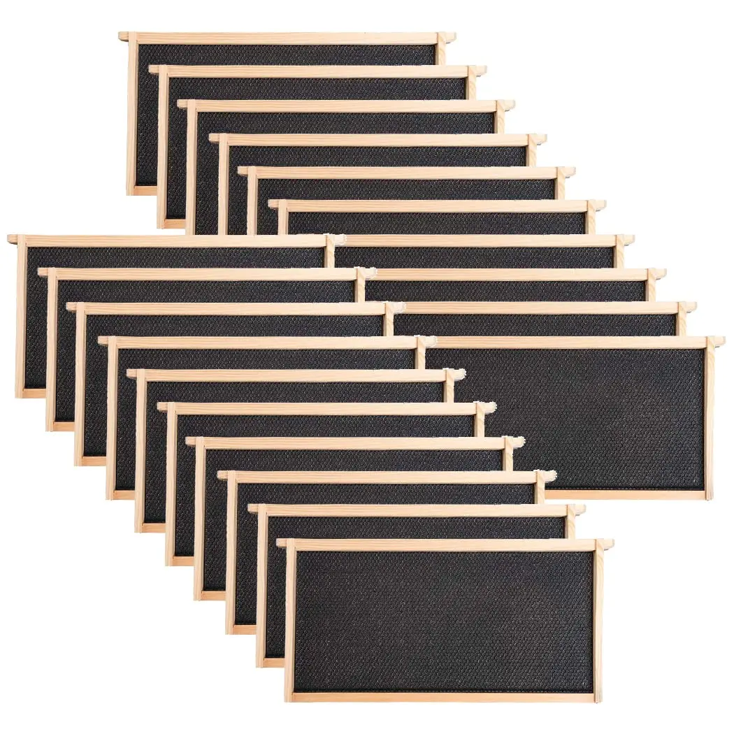 

20 Pack Unassembled Deep Beehive Frames with Beeswax-Coated Food Grade Foundations for Honey Production