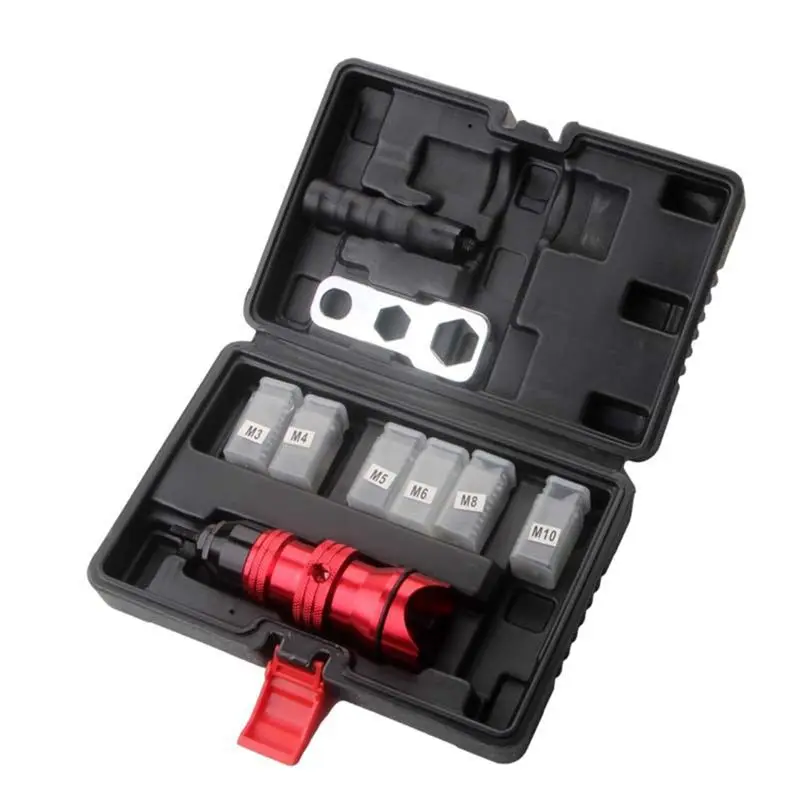 VEHO-Rivet Nut Tool Electric Rivet Gun Conversion Adapter Kit Electric Rivet Nut Adapter M3 M5 M6 M8 M10 Manual Riveter Tool