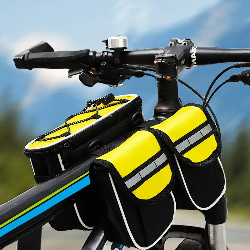 

Waterproof Bike Front Tube Mobile Phone Bag Mountain Bike Storage Bag Single Bike Accessory Riding Equipment Pouch Bag