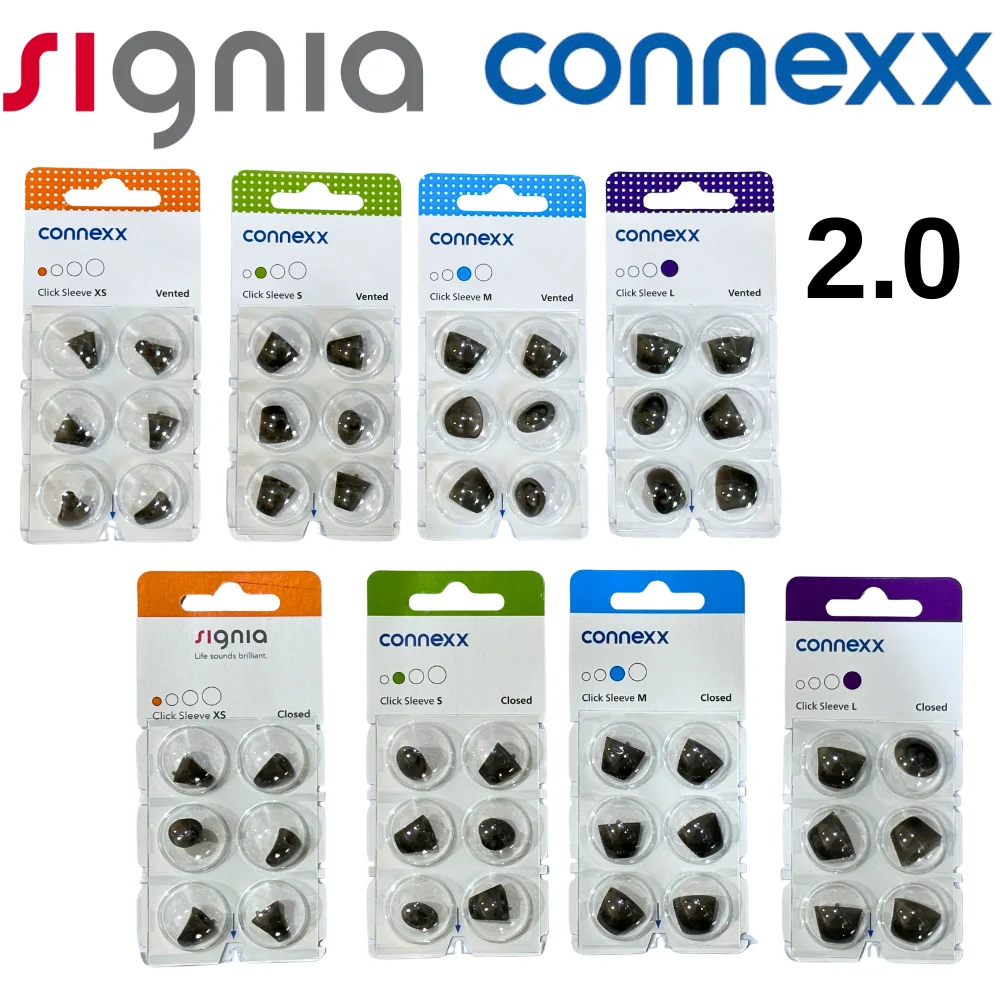 Signia Rexton Connexx Click Sleeve Vented /Closed /Open /Eartips Dome For Vibe Open Fit CIC ITC ITE Hearing Aids