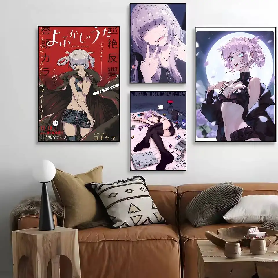 نداء الليل Yofukashi No Uta كرافت المشارك HD الفن لزجة جدار مقاوم للماء غرفة المعيشة المنزلي غرفة نوم بار الديكور الجمالي