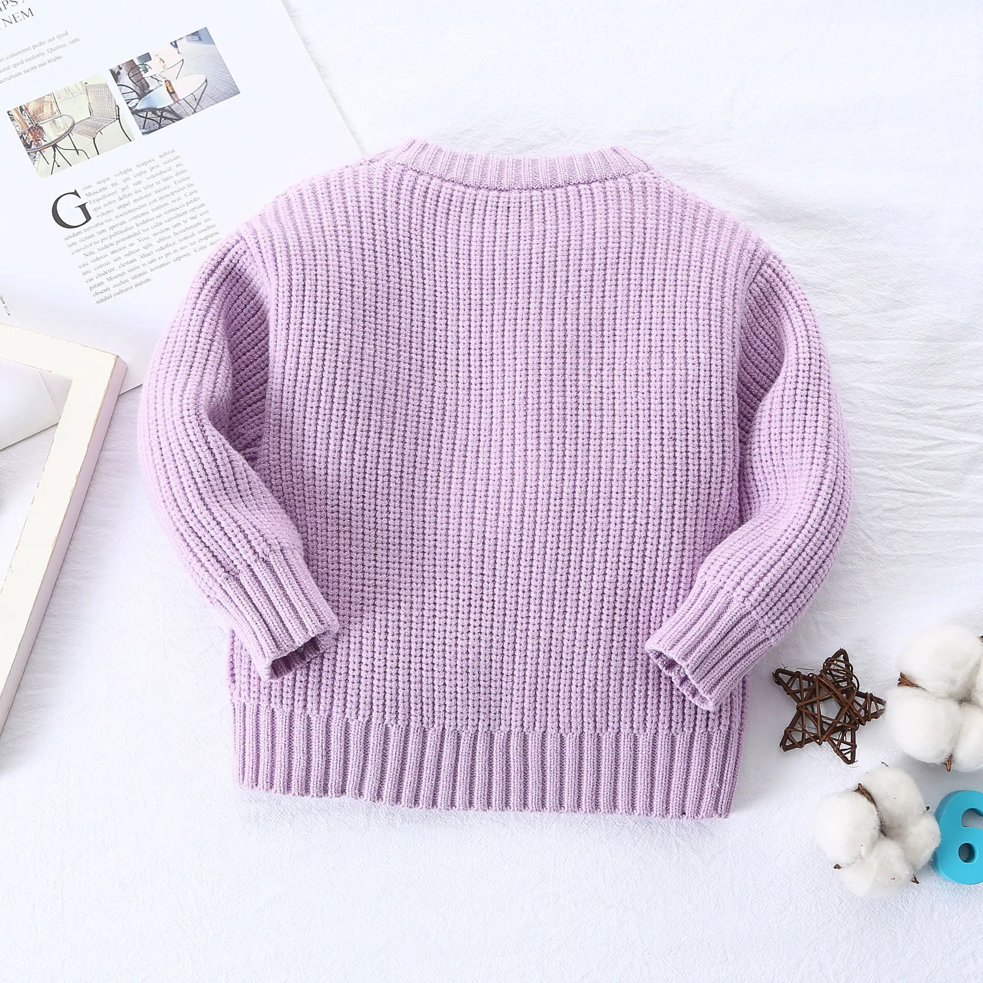 Ins popular foreign trade cross-border children's clothing baby sweaters baby boys and girls autumn and winter loose knit jacket