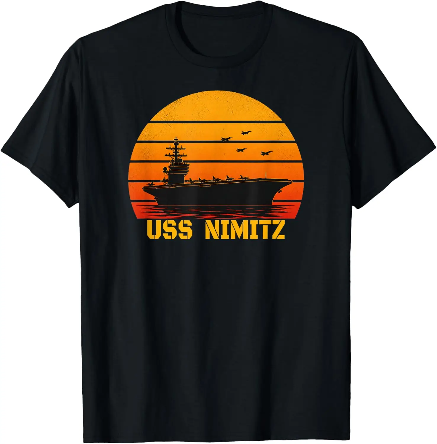 Aircraft Carrier USS Nimitz Veterans Day Sailor Dad Grandpa T-Shirt 100% Cotton Trendy Y2K Short-Sleeve Tee-Soft, Quick-Drying,