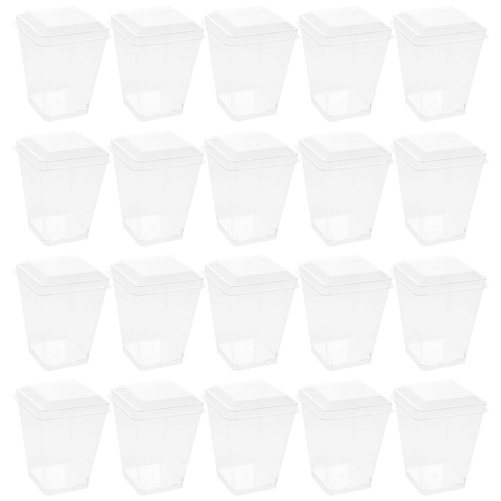 

50pcs Tiramisu Cups Mini Dessert Clear Plastic Disposable for Cream Brulee Party Home Office Portable Pudding Container