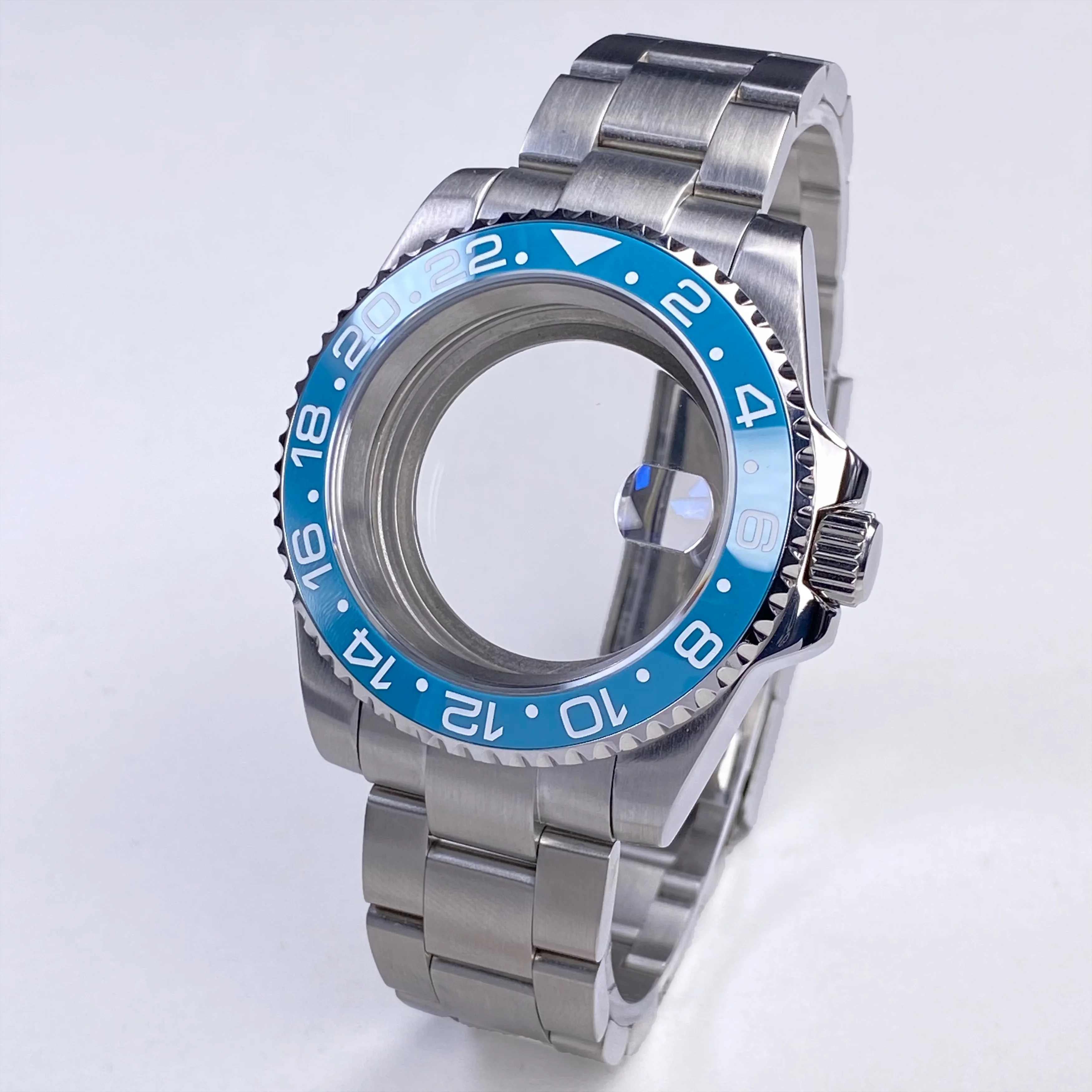 Синий корпус часов NH35 40 мм для Seiko mod, запасная часть, сапфировое стекло, корпус из нержавеющей стали, подходит для механизма NH34/35/36, SUB/GMT