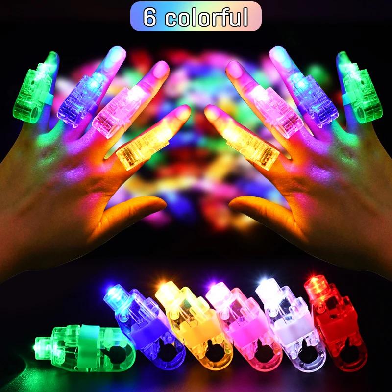 30/60/100Pcs LED Finger Light For Wedding Christmas Halloween Party Decoration Kids Birthday Party Favors Goodie Bag Filler Toys