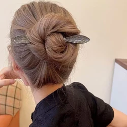 New Metal Hair Sticks Rhinestone Hairpins Vintage Hair Clips Barrettes Bun Holder Women Fashion Hair Accessories Hair Jewelry