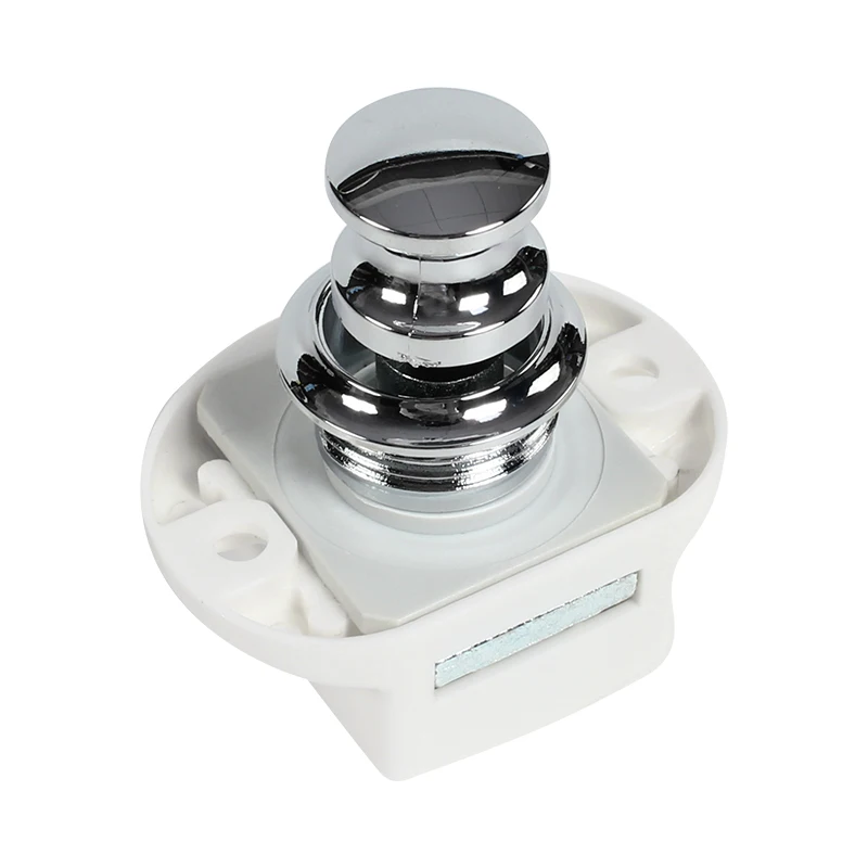 

Camper Car Push Lock High Quality 20pcs/box Chrome Button White Color ABS + Zinc Alloy Locks for Furniture Hardware