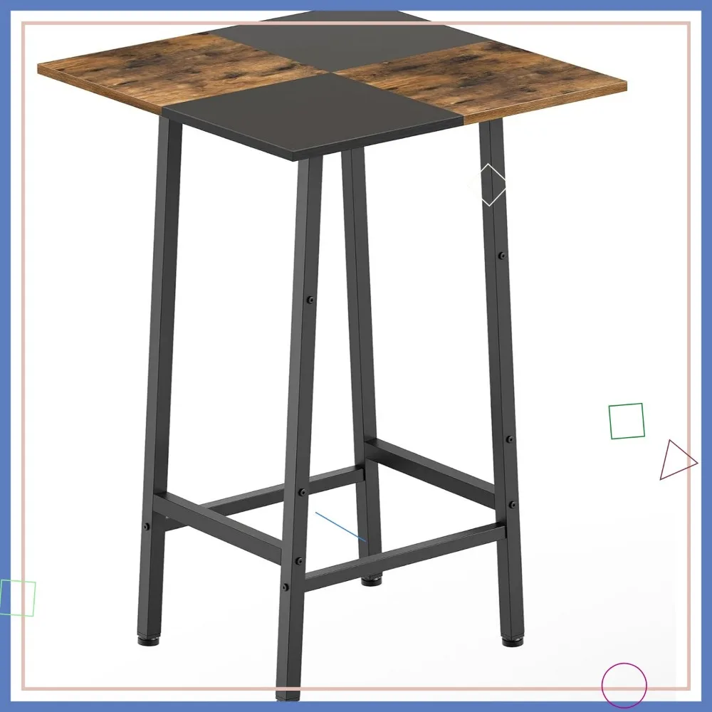 

Деревенский коричневый черный барный стол, кухонный обеденный стол для паба высотой для домашнего кафе, вечеринки