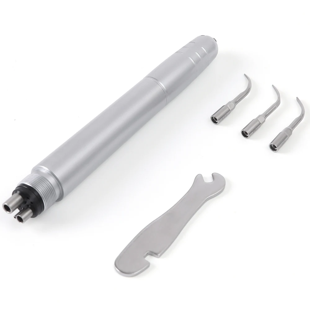 Dental Ultrasonic Air Scaler Handpiece AZDENT with 3 Tips G1 G2 P1 Scaling Polishing Tools 2/4 Holes Whiten Cleaning Cleaner