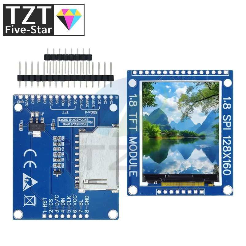 1.8 بوصة TFT وحدة LCD وحدة شاشة LCD SPI المسلسل 51 محرك 4 IO محرك TFT القرار 128*160 لاردوينو مع/بدون اللمس