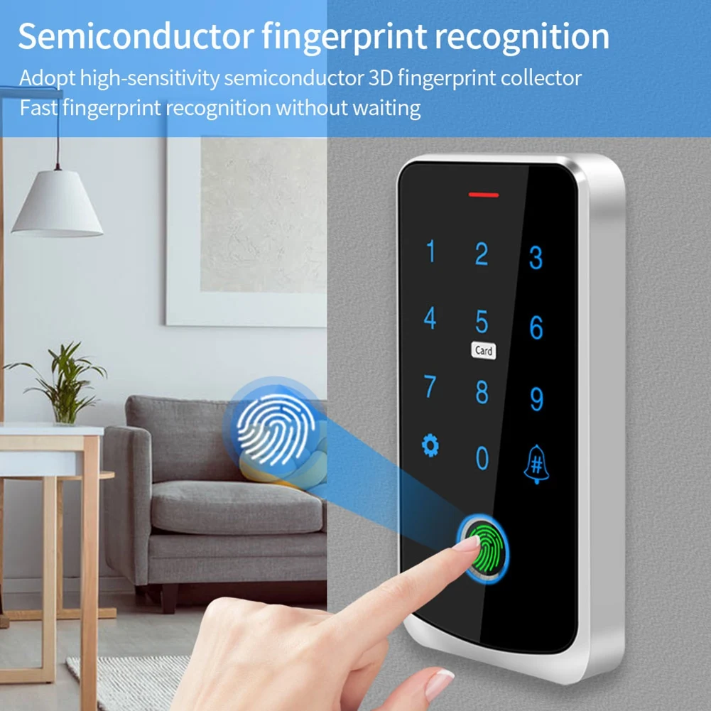 

Tuya APP Access Control Keyboard Bluetooth Remote Control RFID IC M1 Card Fingerprint Access Keypad TF9-Tuya