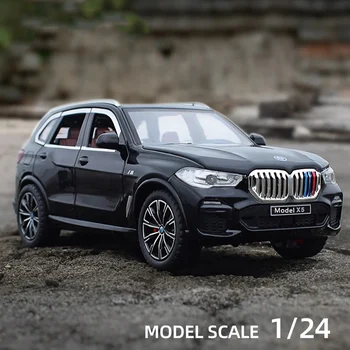 New 1:24 X5 alloy car model simulation sound and light pull back diecast toy vehicles SUV car boys collection decoration gift