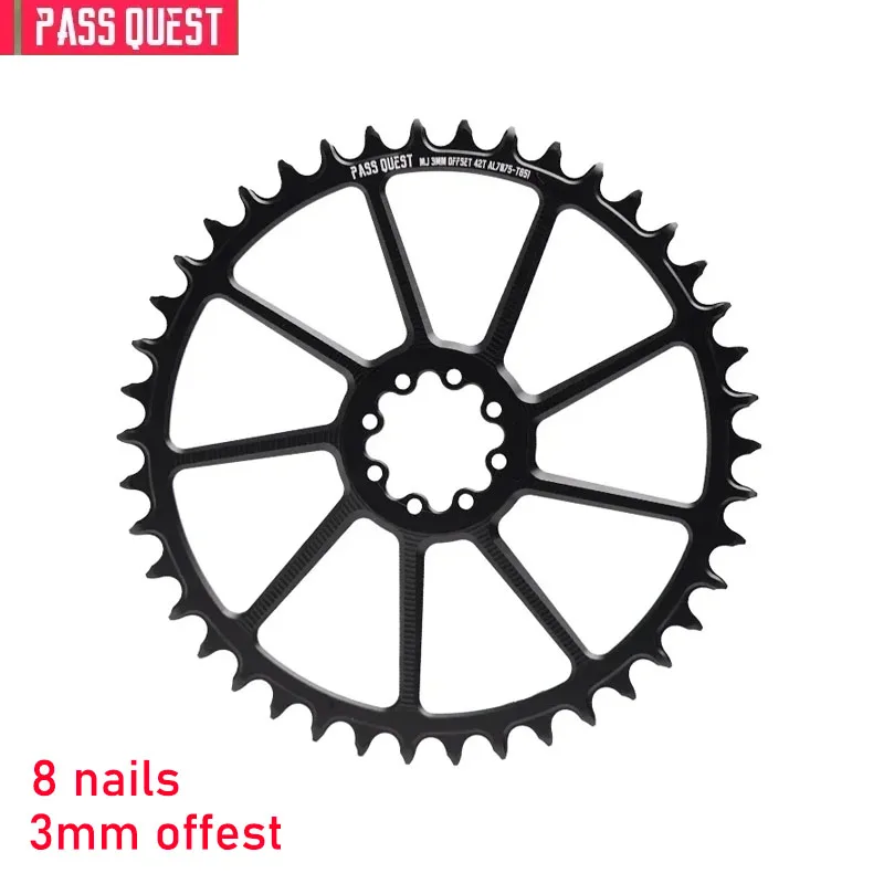 

PASS QUEST 3mm Offset 40-48T Support 10/11/12speed ordinary chain for Magene Direct Mount Crank Round MTB Narrow Wide Chainring