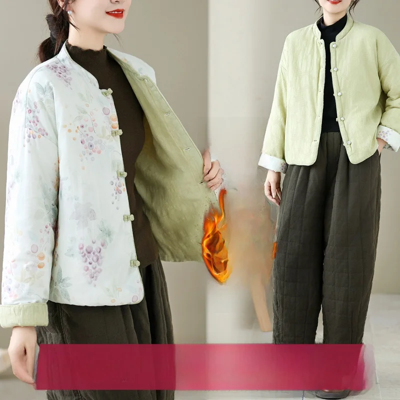 

Художественное легкое хлопковое женское пальто Jaet, зимнее теплое двустороннее хлопковое пальто небольшого размера для поездок на работу