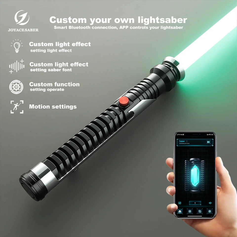 

Lightsaber Qui Gang Jin Xenopixel Light Saber Jedi Neopixel Metal Handle Laser Sword Cosplay Heavy Dueling Luminous Cosplay Toys